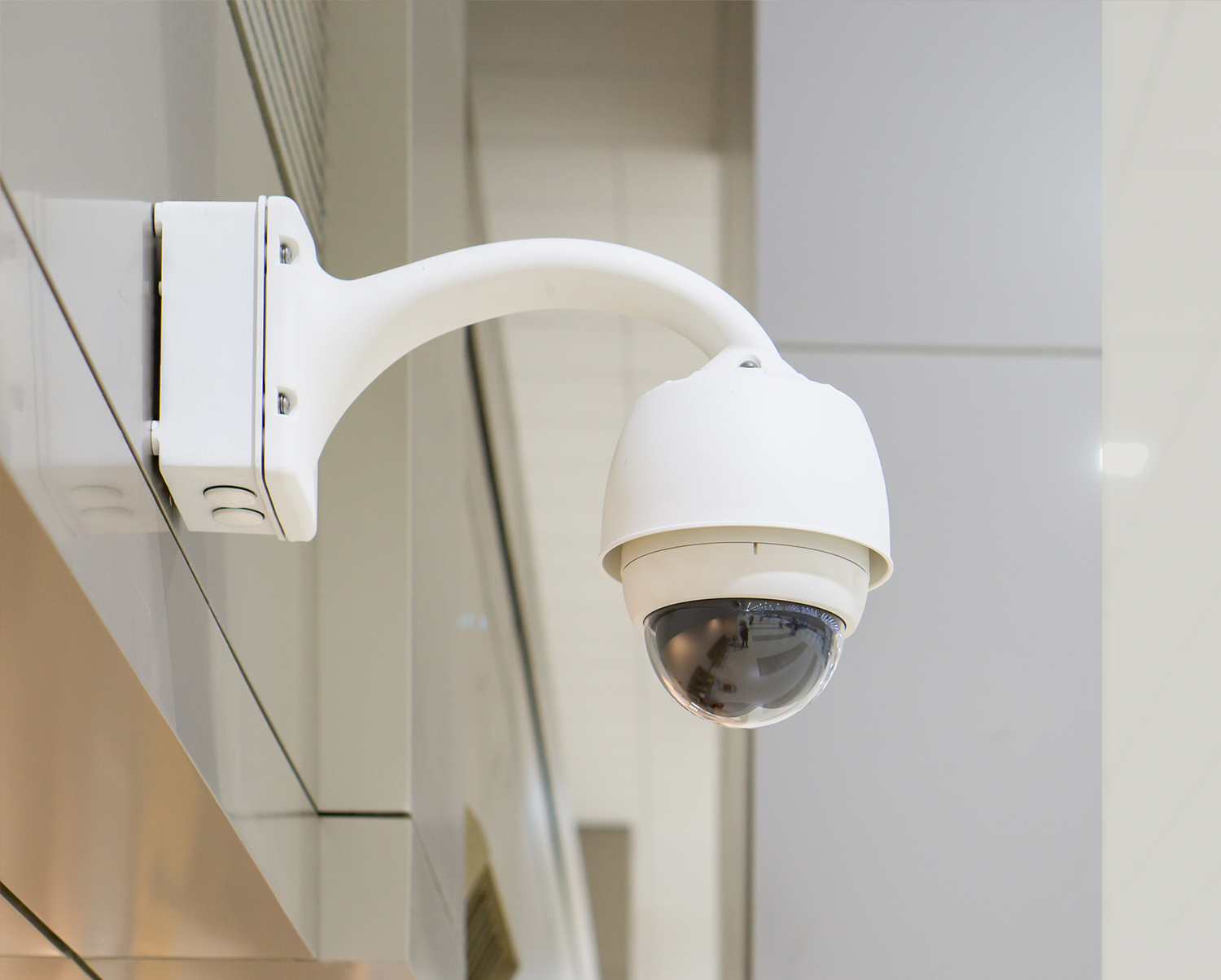 Closeup of a commercial security camera