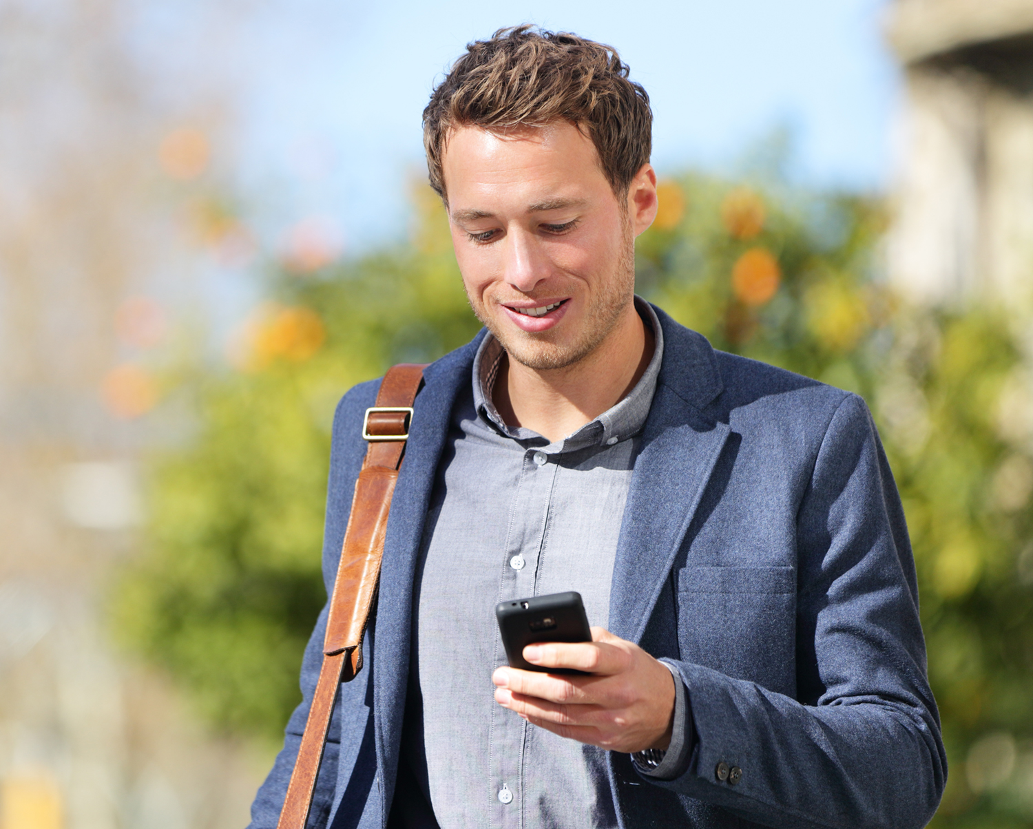 Homeowner using smartphone for security