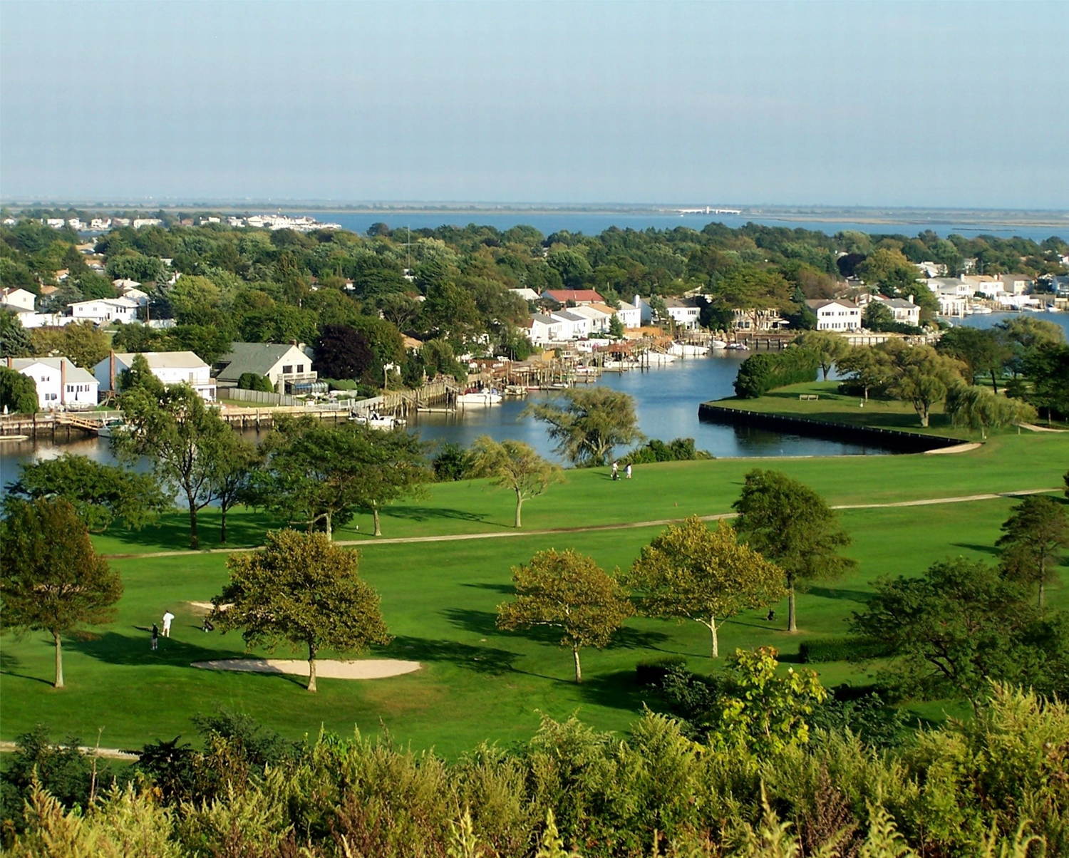 Hampton Bays, NY aerial view